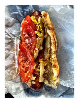 Polish Sausage w/Grilled Onions ex.0.25$ @ Bill's Drive In. 120 Asbury Ave, Evanston, IL  Chicago Fast Food.Big Parking. Simple & Cool.