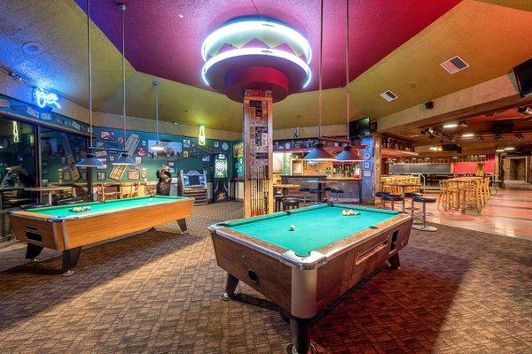 Pool Tables, Dart board and the Juke box. Come play with us!