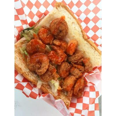 Shrimp Poboy with hot sauce!