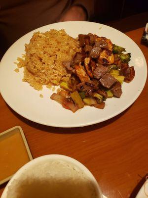 Hibachi steak and shrimp from the kitchen