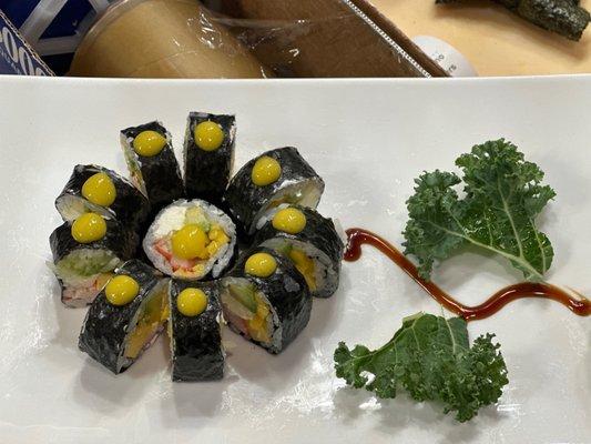 Chef special roll mango tango roll