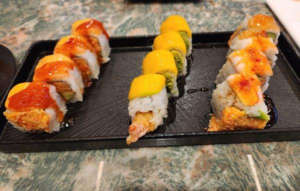 C11. Spicy Girl Roll, C7. Tropical Roll, and C6. Sumo Roll.