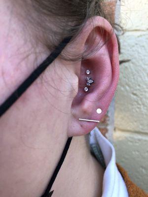 Triple Conch piercing done by Fish