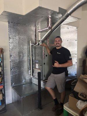 Our standard upflow garage install!