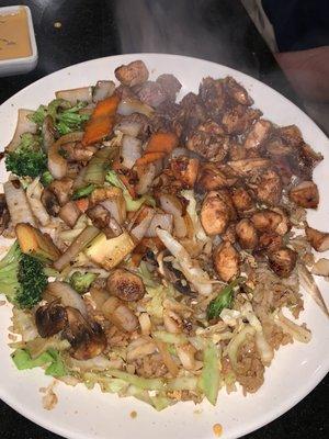 Chicken & steak hibachi dinner