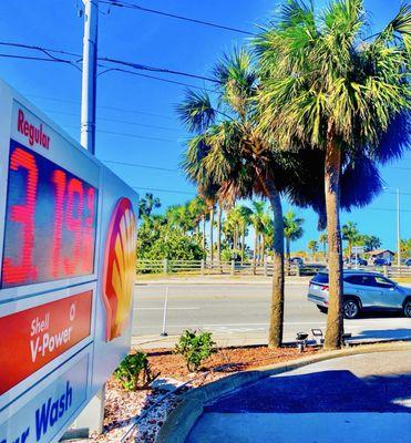 Gas $3.19 & a gorgeous day on St Pete Beach :)