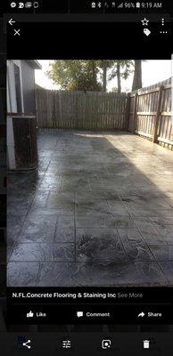 Ashslar slate stamp overlay installed by N.FL.Concrete Flooring &Staining Inc