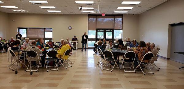 Life Foundation Home Care team presenting to seniors of the community