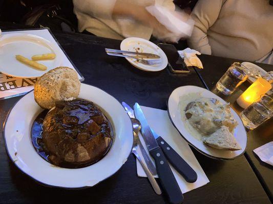 Steak and Ale pie and Chicken pot pie