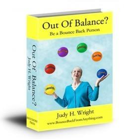 There are six main areas of life.  Keeping them balanced is difficult, but can be done. Learn to be resilient & bounce back .