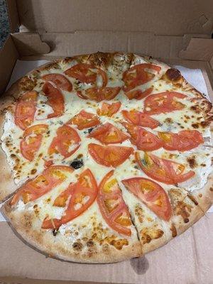 Margharita pizza, $15, 12", probably serves 3-4