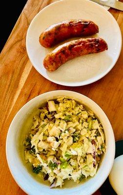 Opa's Sausage and HEB Chopped Caesar Salad