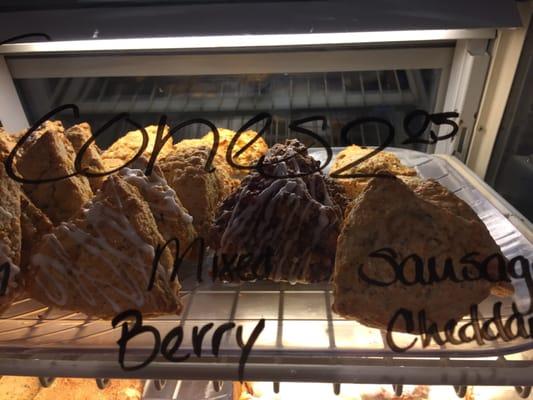 The scones selection is pretty tempting. The baristas tell me anything with chocolate should be tried.