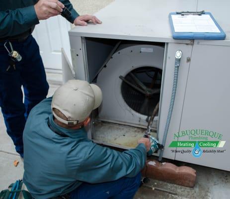 Swamp Cooler maintenance, getting ready for change over's at ABQ Plumbing, Heating & Cooling!