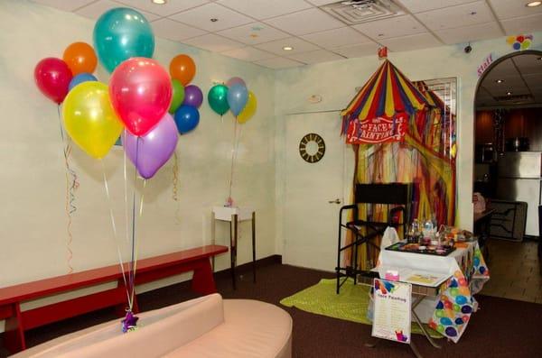 Our Parent Parlor converted into our Face Painting station.