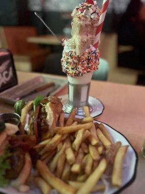 TEXAN BURGER ($21) and cakeshake ($18.5)-SINFUL!!