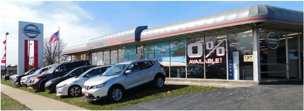 Temporary Mears Nissan Facility. Looking forward to new dealership being built.