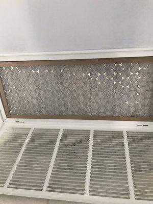 Return air vent filter