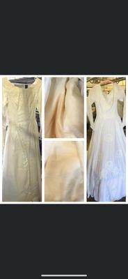 Wedding dress restored after 20+ years in the attic