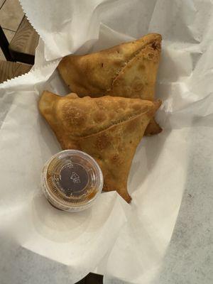 Vegetable Samosas- they were fresh, hand rolled, and tasted amazing!