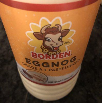 12/21/20. I LOVE Eggnog!! Gotta have it for the holiday!! I like it leaded and unleaded!! Elsie the Cow. Borden Dairy Company icon.