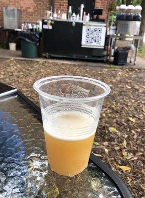 NEIPA in the beer garden.