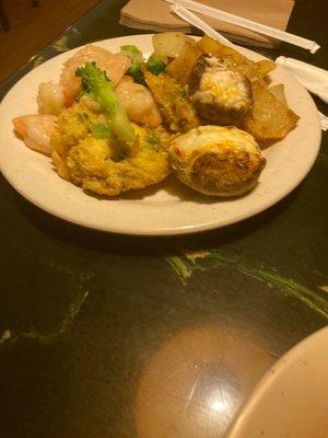 Shrimp and broccoli stuffed mushrooms