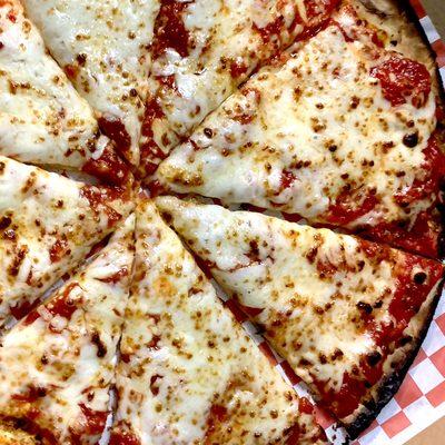 Thin crust cheese pizza