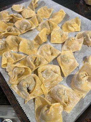 Wonton wrappers from the store to make soup