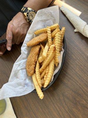 Chicken strips and fries