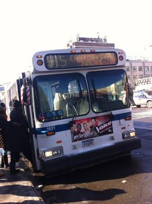 The M15 bus from South Ferry to Harlem