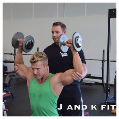 Client, Jeremy trains hard at J and K Fit.