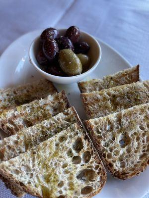 Complimentary Bread and Olives