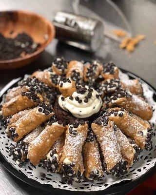 Cannoli platter (dessert catering)