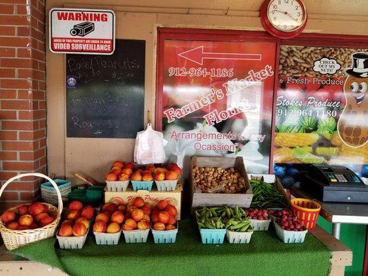 Bill Lewis of Vero Beach, Florida, visiting the Savannah State Farmer's Market in Savannah, Georgia.