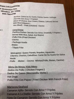 Burritos, Dinner Platters, Molcajete(piping hot stone mortar filled with meat of choice, cheese, cactus, avocado and onions Kids Menu