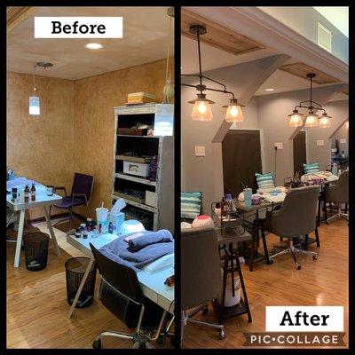 Our gorgeous nail area has been converted to make you feel relaxed and comfortable as you receive your nail services.