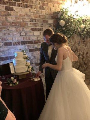 3 Tier wedding cake - didn't get a good pic but I know our photographer did.