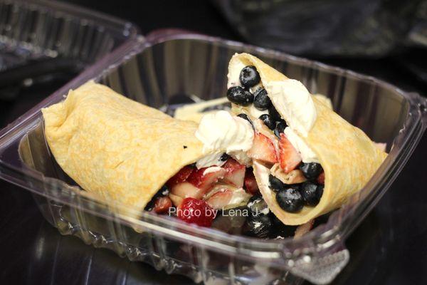 Crepe 3. Strawberries & blueberries with cream cheese ($12.75)