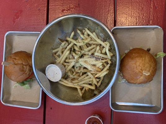 Parmesan Truffle Fries, El Diablo, Cheeseburger