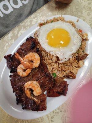 #59. Pork, Shrimp & egg over rice