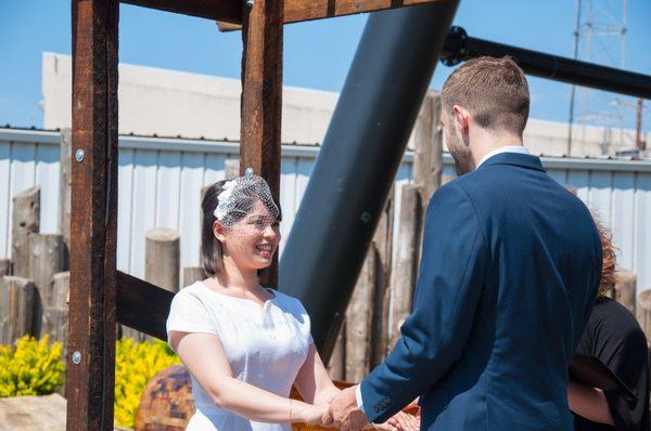 close up of custom veil