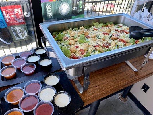 Even the salads and dressings were fresh and colorful!