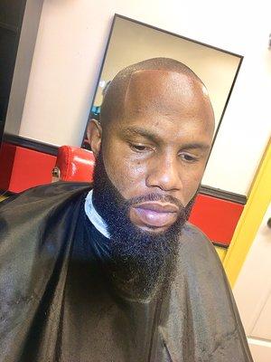 Bald fade with Full Beard