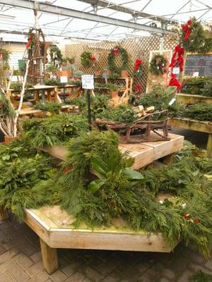 Christmas greenery and wreaths