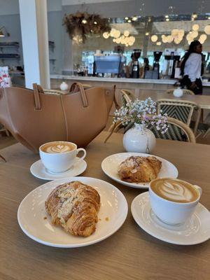 Vanilla lattes and almond croissants