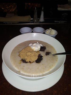 A big bowl of oatmeal in the early morning for breakfast at Cache Creek Casino Resort