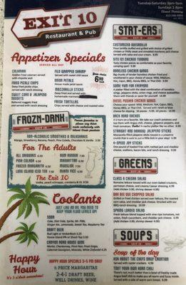 Menu (front)