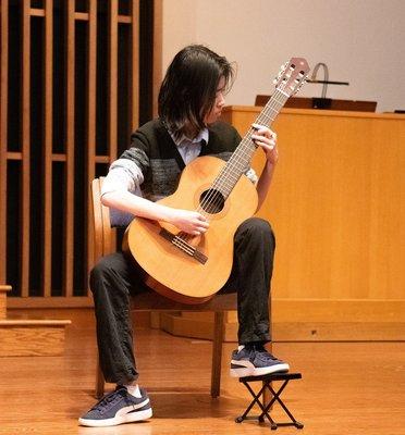 Wharton Arts guitar student at the Performing Arts School 2019 Honors Recital.