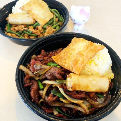 Mongolian beef and Green bean chicken